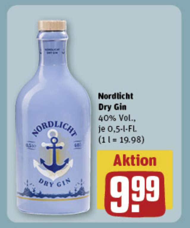 Nordlicht Dry Gin guter low budget Gin von Rewe 40%