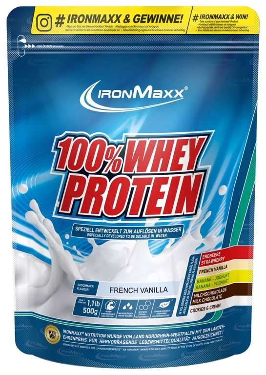 IronMaxx 100% Whey Protein 20,96 €/kg [3 FÜR 2 AKTION]