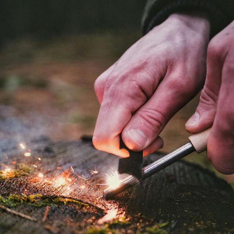 (Prime Deal) BUSHGEAR Woodz - Feuerstahl 8, 10 oder 12 mm Dicke Feuerstarter für Outdoor und Bushcraft