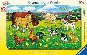 Ravensburger Kinderpuzzle - 06046 Bauernhoftiere auf der Wiese - Rahmenpuzzle für Kinder ab 3 Jahren, 15 Teile - für 2,97€ (Amazon Prime)