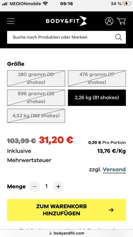 Whey Perfection für 11,04€/ Kg mit UniDays Coupon! (MHD Ware)