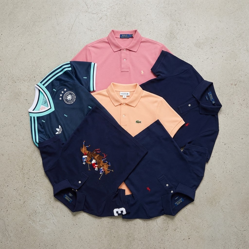 [Sammeldeal] Kinder Polos/ Shirt/ Trikot | Lacoste Poloshirt orange, Polo Ralph Lauren Poloshirt dunkelblau/ hellrot, DFB Fußballtrikot