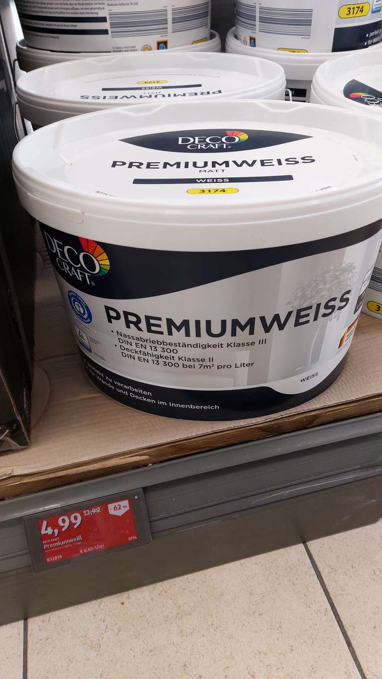 [LOKAL Aldi Gerolzhofen] Farbe Premiumweiss 11l