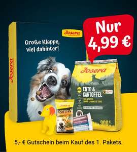 Josera Hundefutter Kennenlernpakete verschiedene Sorten -z.B. 900g Futter+Snack+Spielzeug+Messbecher und GRATIS Versand!