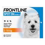 Frontline Spot On Hund S (2-10 kg) gegen Zecken, Flöhe 3 stk. Mit Rezept Gratis Versand.