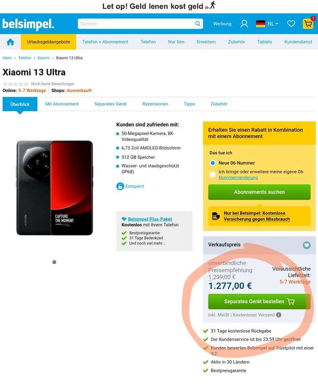 Xiaomi 13 Ultra - Belsimpel.nl