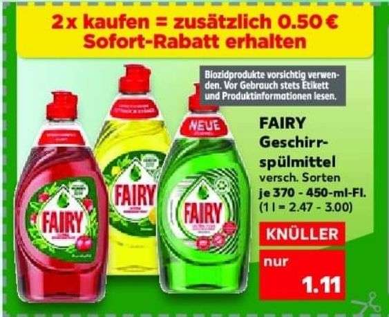 [Kaufland] 0,50 € Rabatt beim Kauf von 2 x Fairy Geschirrspülmittel