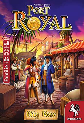 Pegasus Spiele 18148G - Port Royal Big Box mit allen Erweiterungen, Kartenspiel (Amazon Prime)