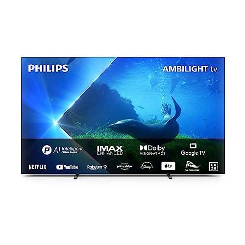 Philips Ambilight TV | 77OLED808/12 | 194 cm (77 Zoll) 4K UHD OLED Fernseher | 120 Hz | HDR | Dolby Vision | Google TV | VRR