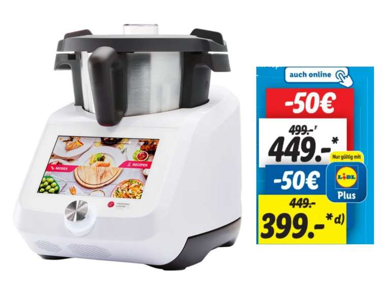 [Lidl Plus] SILVERCREST Monsieur Cuisine Smart SKMS 1200 A1 Küchenmaschine für 399€ statt 499€ (Online u. Filialen)