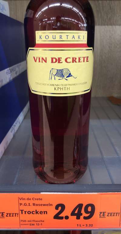 LIDL offline Kourtaki Vin de Crete Rosewein 2020 PGI trocken Griechenland Kreta