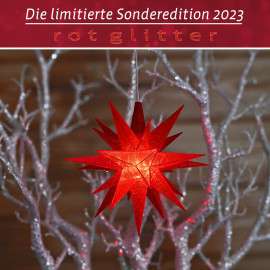 Herrnhuter A1e Stern - rot glitter - Sonderedition 2023 (Herrnhuter Online-Shop)
