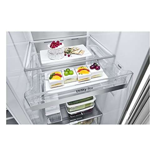 LG Electronics GSXV91BSAE - Kühlschrank Side-by-Side mit KI, Eis-, Crushed Ice und Wasserspender