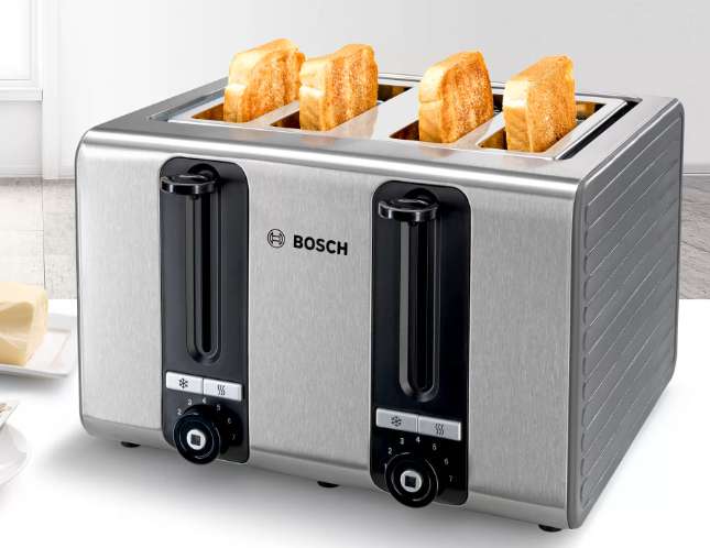 [Für uns Shop] BOSCH 4-Fach-Toaster TAT7S45 in Edelstahl Grau über CB oder MIVO mit Newsletter-Gutschein