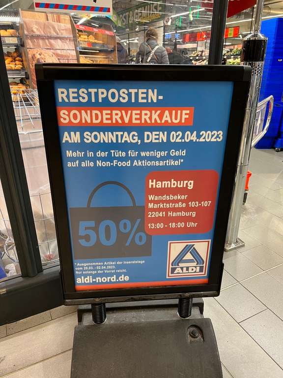 [Lokal Hamburg] Aldi Nord Lokal 50% auf alle Non-Food Artikel