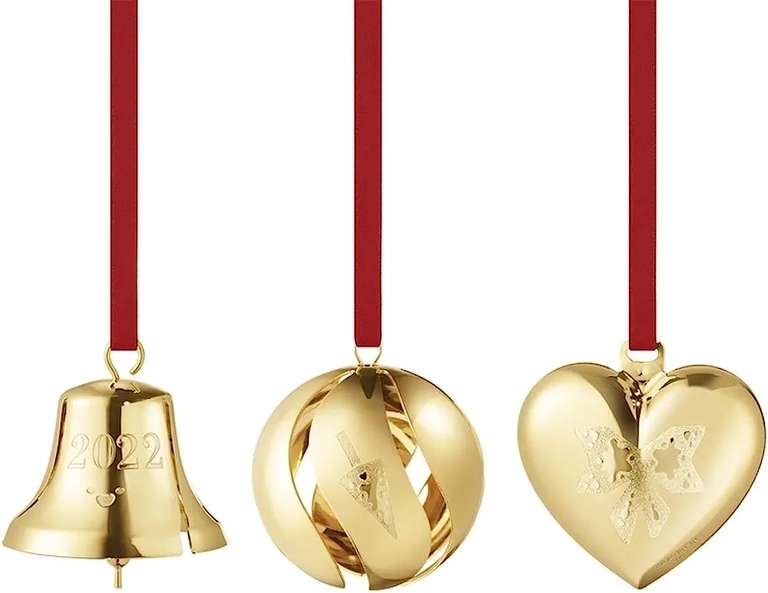 Georg Jensen Sammeldeal Weihnachtsschmuck bis 70% Rabatt, zB 6 Kerzenhalter, vergoldet, Design: Sanne Lund Traberg [Amazon Marketplace]