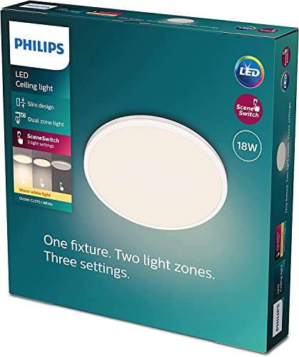 Philips LED Mauve Deckenleuchte Ozziet weiß 18W/1800lm 2700K @Prime