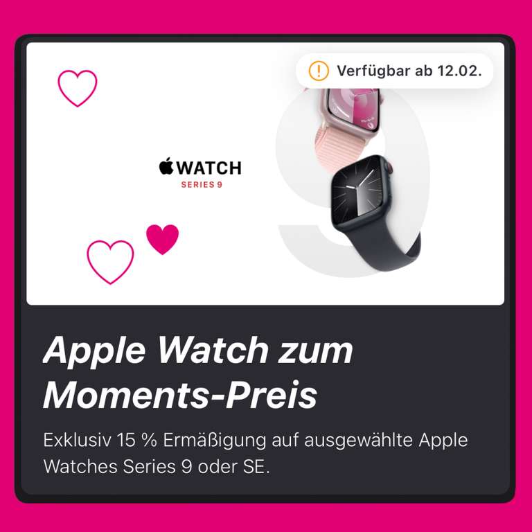 [Telekom Magenta Moments] 15% Rabatt auf Apple Watch Series 9 und SE ab 12.02. + AirPods 3