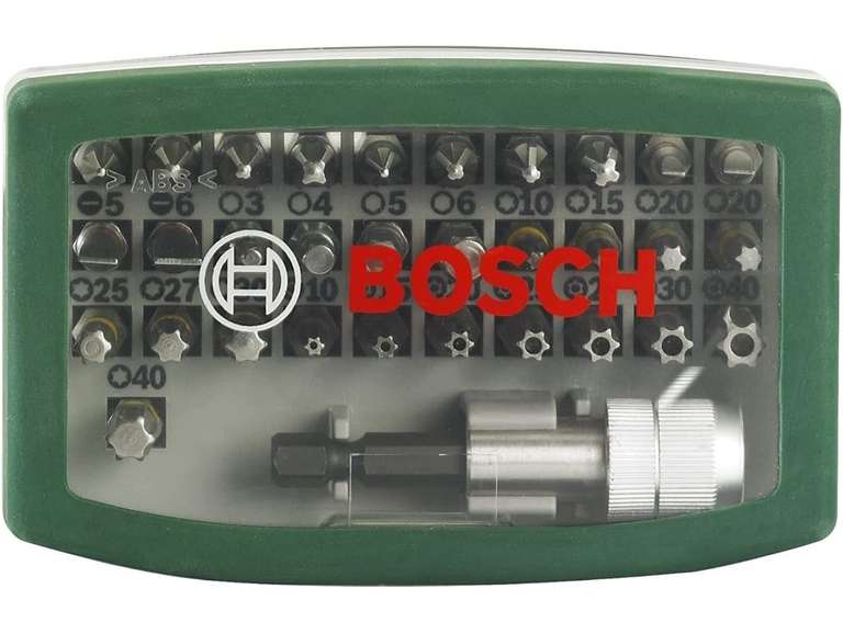 Bosch 32tlg. Schrauberbit-Set (PH-, PZ-, Hex-, T-, TH-, S-Bit, Zubehör Bohrschrauber und Schraubendreher) PRIME
