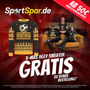 SportSpar: Gratis Ugly Christmas Sweater (Gr. S - XXL) ab 50 € Bestellwert