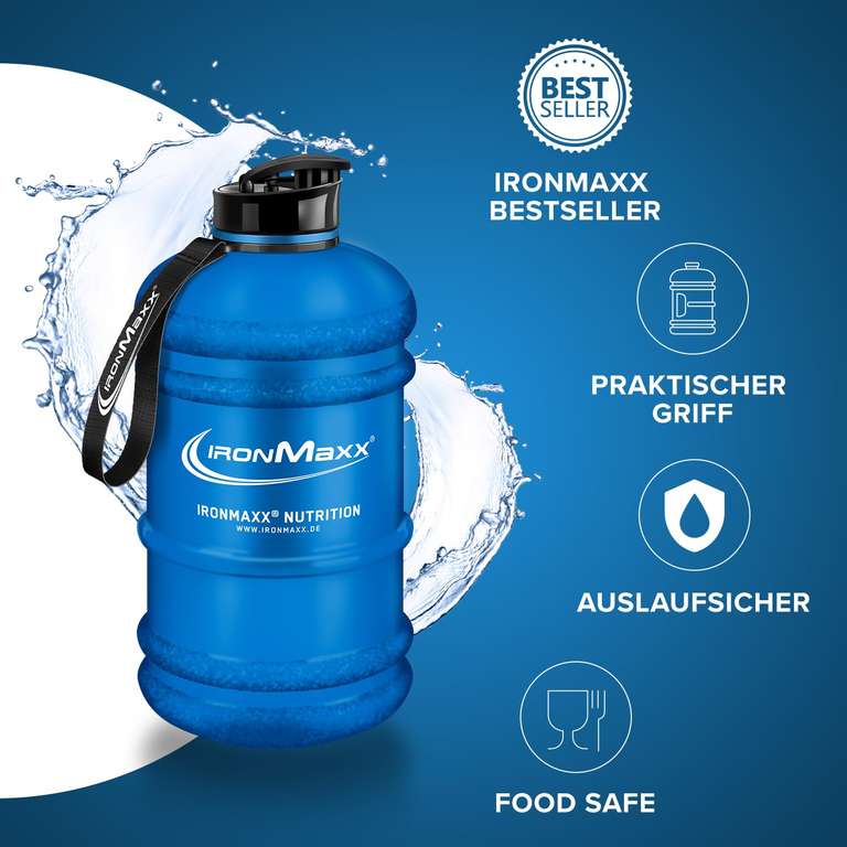 Borraccia Sportiva IronMaxx 1000 Ml Grigio Antracite – Antigoccia, BPA-free, Per Palestra E Viaggi