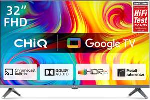 CHIQ L32H8CG 32 Zoll Smart Google TV Fernseher Full HD Metall Rahmenlos