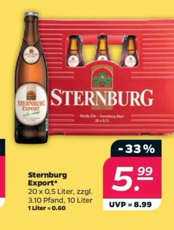 Netto Scottie: 20x0,5l Flaschen Sternburg Export (Literpreis 60Cent) , 12.01. - 13.01.24