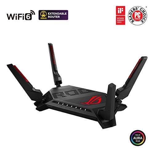 ASUS ROG Rapture GT-AX6000 Dual-Band Gaming Router (WiFi 6, Dual 2.5G Ports, WAN Aggregation, VPN Fusion, Triple-Level Acceleration)