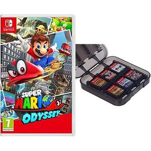 Super Mario Odyssey + Amazon Basics Game Storage Case - Black (Nintendo Switch)