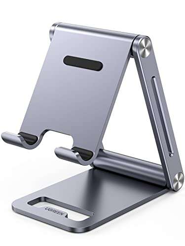 UGREEN Handy Ständer Verstellbar Aluminium Handyständer für Tisch Handyhalterung Handyhalter Schreibtisch kompatibel mit iPhone 14
