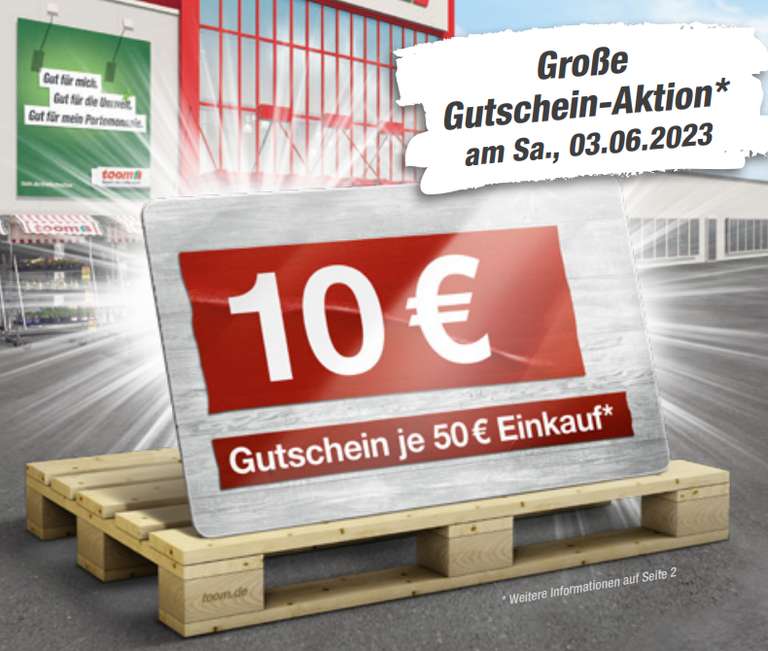 [Lokal Mönchengladbach] Toom 10€ Einkaufsgutschein je 50€ Einkauf