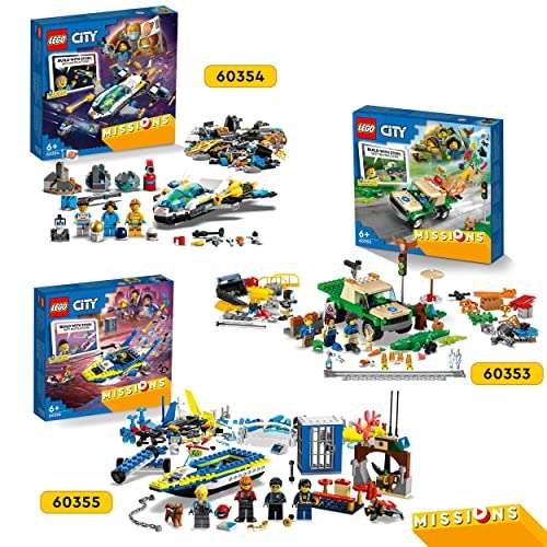 LEGO 60355 City Detektivmissionen der Wasserpolizei, interaktives Abenteuer-Spielset mit Boot und 4 Minifiguren - Amazon.de