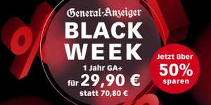 GA+ Black Week Aktion "General Anzeiger Bonn" Jahresabo
