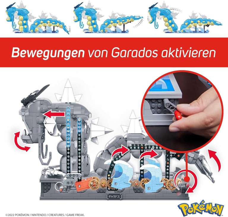 Mega Construx Pokémon Garados (HGC24) für 59,90 Euro / 2.186 Klemmbausteine, mechanisiertes+bewegliches Bauspielzeug mit Ständer [Alternate]