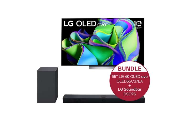 77'' LG 4K OLED evo TV C3 (77C37LA) & LG Dolby Atmos Soundbar DSC9S für effektiv 1850,38€