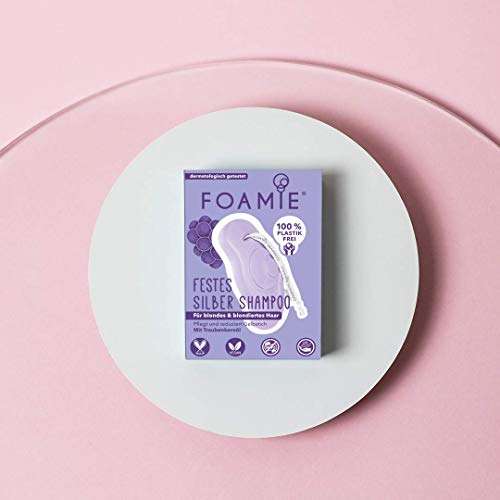 [PRIME] Foamie Festes Shampoo Blondes Haar mit Traubenkernöl, Silbershampoo für ein Klares Blond, 100% Vegan, Plastikfrei, 80g