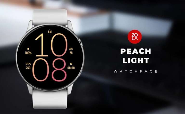 (Google Play Store) Peach Light Watch Face (WearOS Watchface, digital)