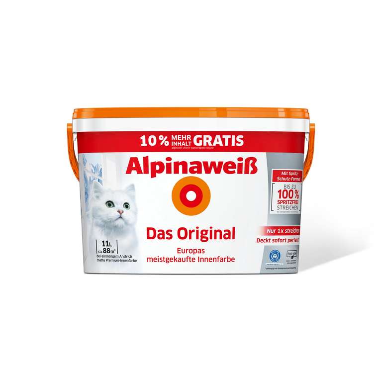 22 Liter (2×11l) Alpinaweiß (Original) Kostenloser Versand