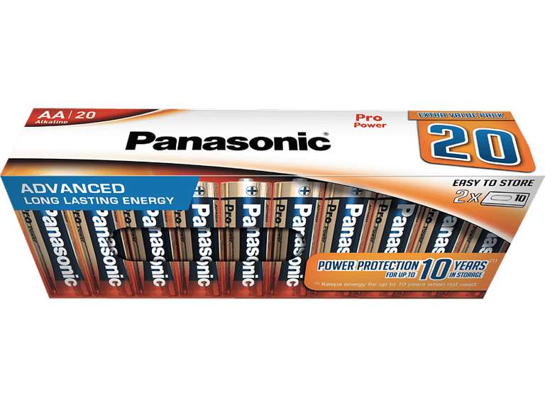 20er Pack Panasonic LR6PPG/20CB AA Batterien für 4,99€ (statt 12€)