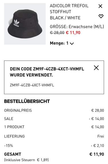 Adidas Adicolor Trefoil Stoffhut jetzt 