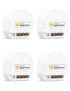 Refoss Mini WLAN Relais Schalter, Kompatible mit Apple HomeKit, Alexa & Google Home, 4 Stück