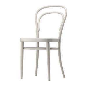 Thonet Designer-Stuhl - 214 Bugholzstuhl - Muldensitz Formsperrholz / Buche weiß lasiert