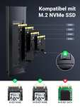 UGREEN NVMe M.2 Gehäuse USB 3.2 NVMe SSD Gehäuse-Adapter mit Kühlkissen 10 Gbps für NVMe PCIe M-Key/M+B Key in 2230/2242/2260/2280