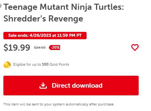 [Nintendo.com] Teenage Mutant Ninja Turtles: Shredder's Revenge - Nintendo Switch - digitaler Kauf - US eShop - deutsche Texte
