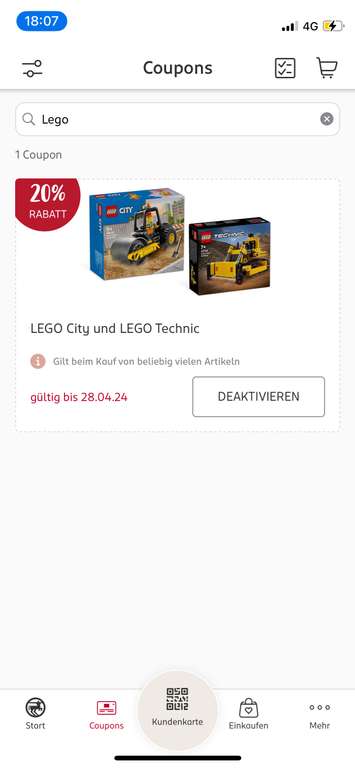 ROSSMANN Lego Technic Ford GT 42154 mit 20% App Coupon