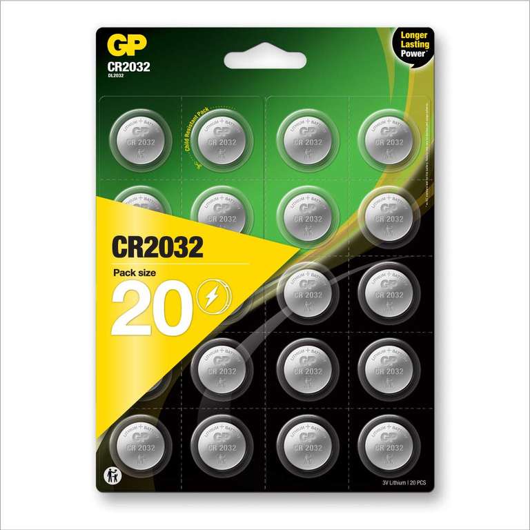20x GP CR2032 Bundle mit Batterietester