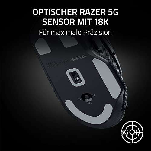 [Prime] Razer Basilisk V3 X HyperSpeed Gaming-Maus (RGB, mit 9 anpassbaren Bedienelementen, Bluetooth, 5G Advanced 18K Optical Sensor)