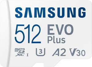 Samsung Evo Plus microSDXC 512GB für 28€ inkl. Versand (eBay)
