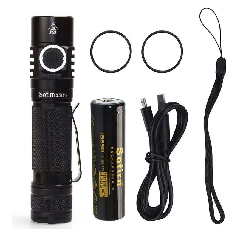 Sofirn SC31 Pro Led Taschenlampe (2000 Lumen, USB C, 6500K)