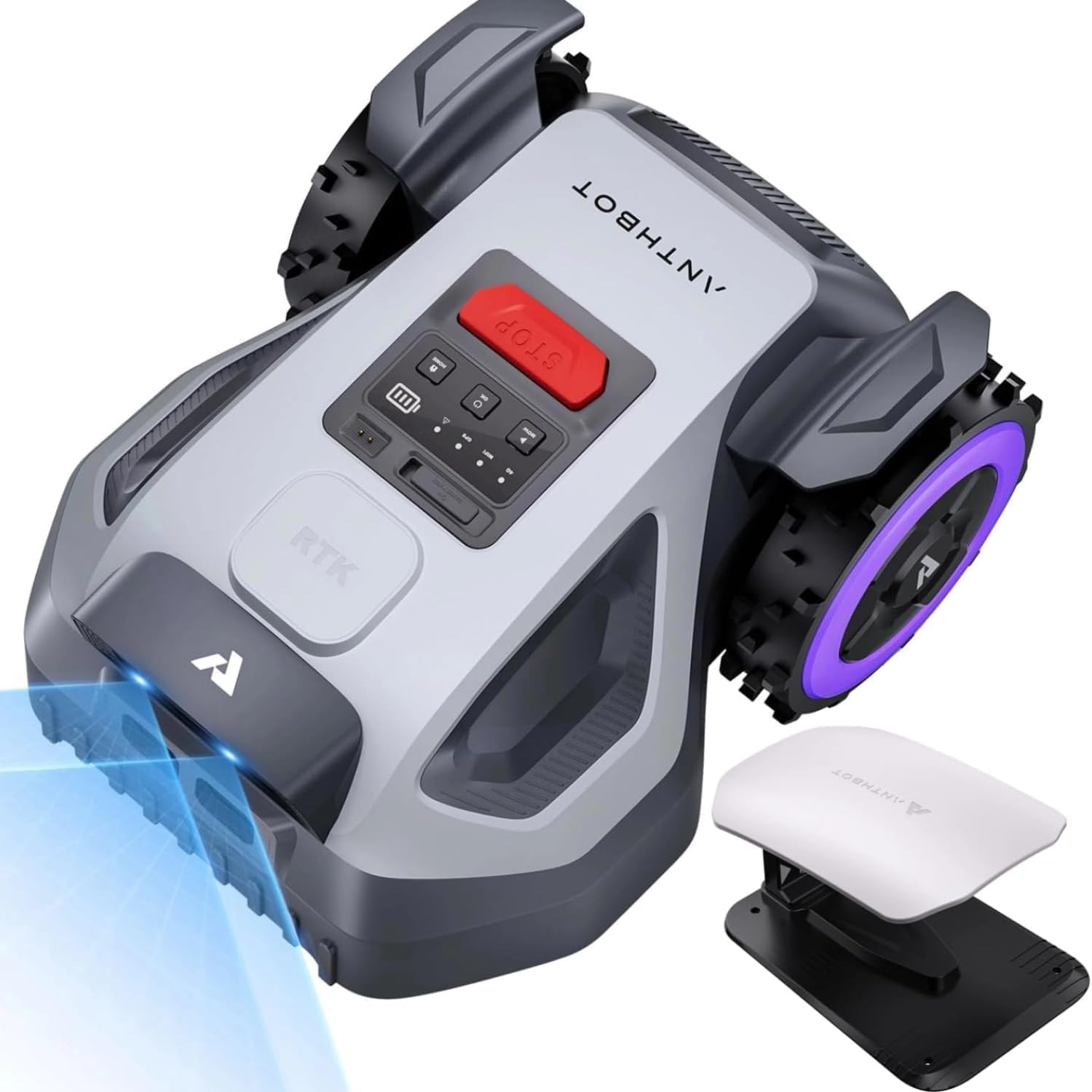 ANTHBOT M9 Mähroboter + Garage Pro – ohne Begrenzungskabel, NRTK + Dual-Vision, bis 900m² (max. 1200 m²), Hindernisvermeidung, 45% Steigung